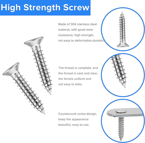 32 Pcs Flat Plate Straight Bracket, 60mm Metal Stainless Braces for Furniture Support with 64 Pcs Screws