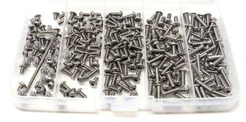 iexcell 250 Pcs M3 x 4/6/8/10/12 Stainless Steel 304 Hex Socket Button Head Cap Screws Assortment Kit