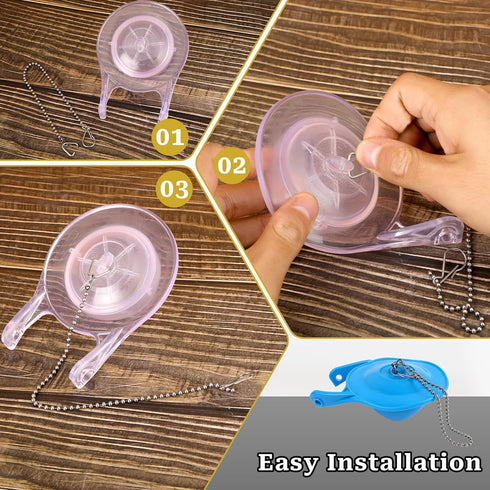 Toilet Flapper Chain 9.8inch, 3PCS Stainless Steel Universal Replacement with Hook and Ring for Most Flappers