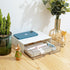 Desk Organizer Drawer, Clear Plastic Desk Storage Box, Desktop Organization for Office Supplies, Gel Pens, Pencils, Markers, Tape, Erasers, Paperclips, Chargers (White) by QIYVLOS
