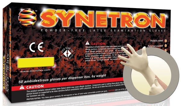 Microflex SY-911-XL Synetron High Risk Powder-Free Exam Gloves, XL, Latex (Pack of 50)