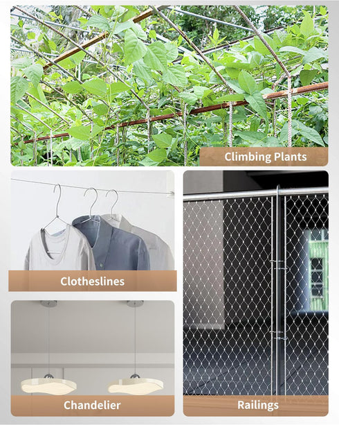 23 1/32" 110 lbs, Uniclife Picture Hanging Wire, Feet Picture Wire Kit with D-Ring Hangers, Stainless Steel Wire Rope