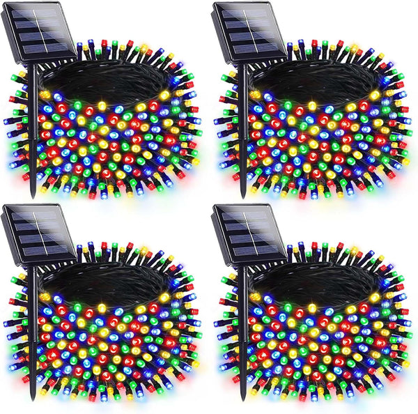 4 Pack 180FT Solar Christmas Lights Outdoor Waterproof, Super Bright 320 LED
