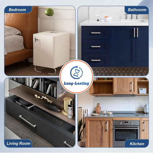 5 Pack 4 inch102mm 4"102mm, 4-1/2" KNOBWELL Brushed Nickel Kitchen Cabinet, Stainless Steel Cupboard Door Handles Pulls