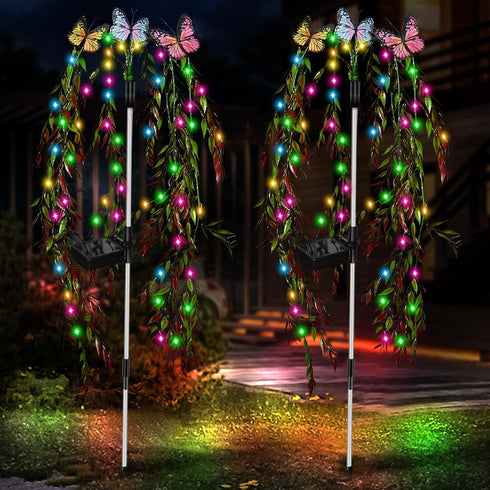 Solar Garden Lights Outdoor Decorative Waterproof, 69LED Swaying Tree Solar Lights for