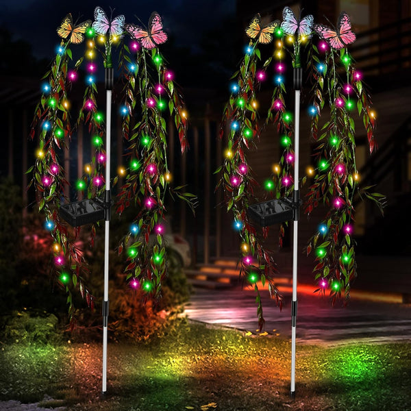 Solar Garden Lights Outdoor Decorative Waterproof, 69LED Swaying Tree Solar Lights for