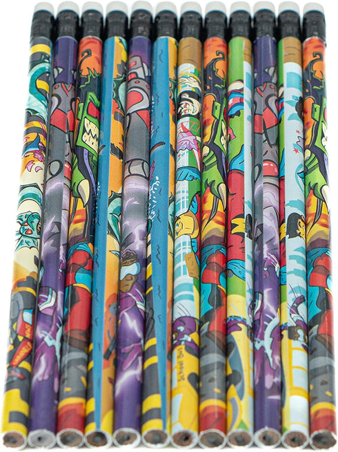 Superheroes Pencil Set - Pack of 12 Superheroes Design Pencils