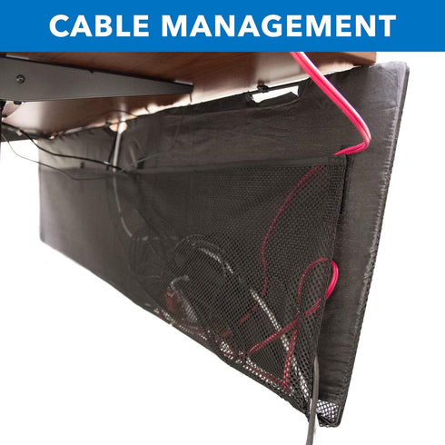 MOUNT-IT! Under Desk Privacy Panel, 41 Inches Wide, with Cable Management and Organizer Pockets, Modesty Desk Skirt,