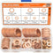 Copper Washers - 150PCS Assortment Kit with 8 Sizes Copper Metric Sealing Flat Washers
