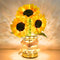 Handmade Sunflower Lamp, Rechargeable Cordless Touch Table Lamp, 3-Colour Infinitely Dimming Small
