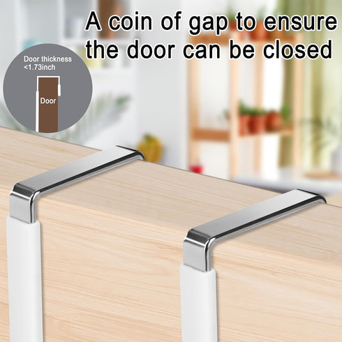 8 Pack Over Door Hooks, White Vinyl Coated Heavy Duty Z Hooks for Hanging Towels, Clothes, Shoes, Bags