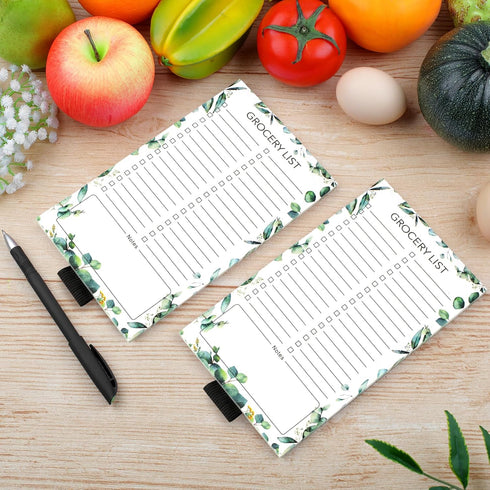Joyberg 2 PCS Magnetic Grocery List Pads for Fridge, 4.5x7.5 Inches, 60 Pages Per Notepad