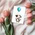 APVGifts 1St Dairy Cow Birthday Card - Birthday Card - Dairy Cow With Balloon - Animal Lover - Gift For Kid - Toddler