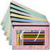 V-Opitos 6 Pack Pencil Pouch for 3 Ring Binder, Pastel Colors Zipper Pouches with Clear Window, Durable Cloth Pencil