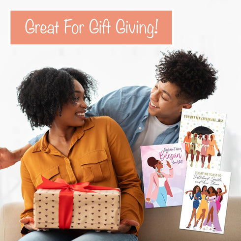 Set 18 African American Greeting Cards Assortment Box of Cards with Envelopes Black Birthday Cards, Encouragement