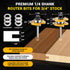 Junreox 2PCS Set, 3rd 1/4 3/4" 1/2" 3 Tongue and Groove Router Bit Gen. Shank Router Bits for Stock, Cutting Depth
