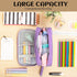 Big Capacity Pencil Case, Durable 3 Compartment Pen Pouch, Portable Zipper Stationery Organizer for Kids, Teens, Adults