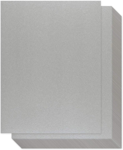 Silver Metallic Paper, 100-Pack Shimmer Paper, 120 GSM, 8.5 x 11 Inches, Perfect for Flower Making, Invitations