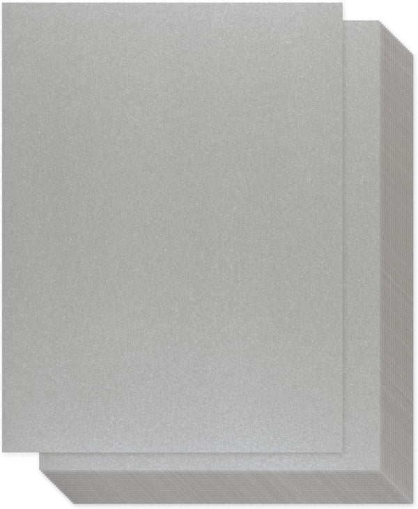 Silver Metallic Paper, 100-Pack Shimmer Paper, 120 GSM, 8.5 x 11 Inches, Perfect for Flower Making, Invitations