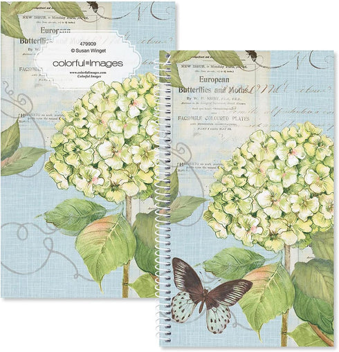 Hydrangea Internet Password and PIN Keeper - 94 Pages, Softcover Spiral-Bound Website Login Organizer