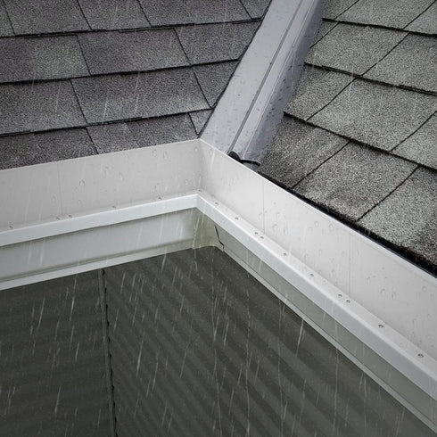 Gutter Valley Splash Guard - Aluminum Rain Diverter for Valley, Corner or Straight, 10 Inch Each (4 Pcs White)