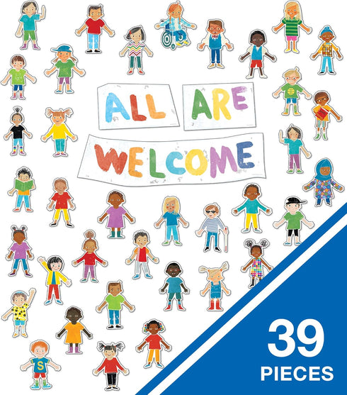 Carson Dellosa All are Welcome Diversity Classroom Bulletin Board Set - Colorful 3-Piece Welcome Banner with 36