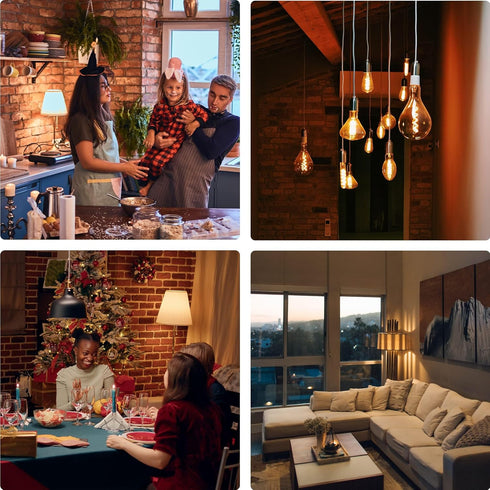 6 Pack Dimmable E26 Bulbs 25-40 T32 T12 2200K Bulb, 4W Bulbs LED Light Watt Equivalent, Warm Amber Light Low Wattage