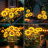6 Pack 18 800mAh 12H IP65 Solar Flowers Outdoor Waterproof: Gifts for Mom Mothers Day - Sunflower with Vivid Large
