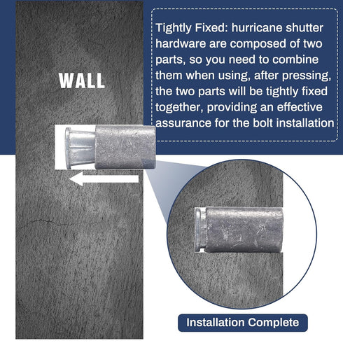 Hicarer 1/4-20 (50 Anchors for Concrete Thread for Hurricane Shutter Concrete Anchors Hurricane Shutter Hardware Wall