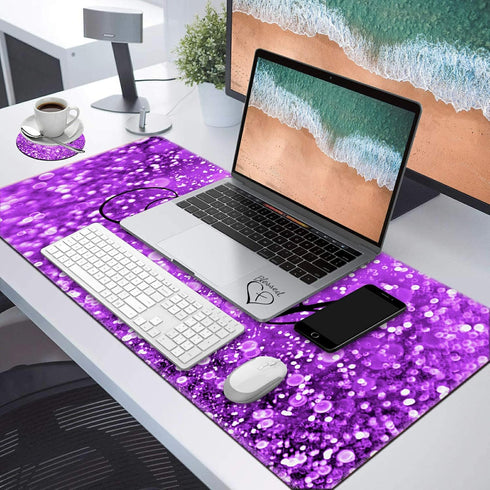 Desk Pad, Gaming Mouse Pad Extended Mouse Mat with Stitched Edge, AUOX Large Mousepad XL 31.5" x 11.8" for Office
