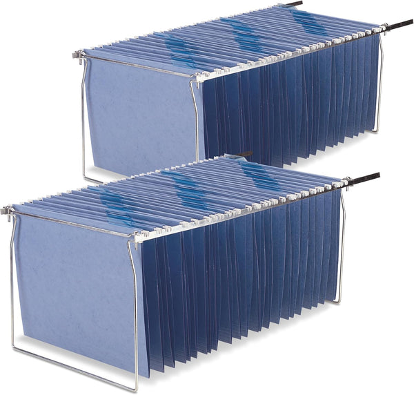 Officemate Hanging File Frame, Adjustable 14 to 18-Inches, Letter Size, 2 Count, Silver, 91990