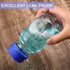 Patelai 4 Pieces Borosilicate Glass Round Media Storage Bottles, 250 ml with GL45 Blue Screw Cap for Lab Liquids