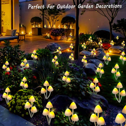 Evicyego 6Pack 18 8 Solar Mushroom Lights for Outside, LED Mushrooms with Lighting Modes, Unique Mushroom Garden Decor