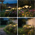 SRNPMIU IP65 2 (4Pack 24LED) Solar Lights Outdoor, Solar Firefly Swaying Light with Flower, Garden Decor Lights