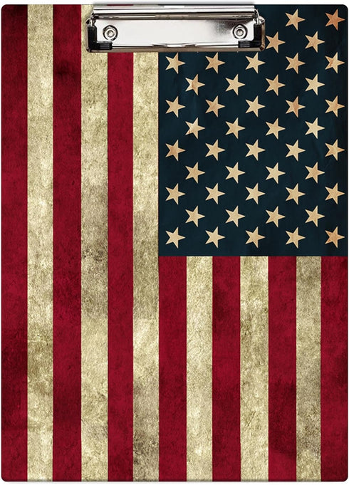 Britimes Decorative Clipboard, Hardboard Wood Nursing Clip Board for Standard A4 Letter Size with American US Flag