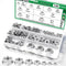 Aienxn 140PCS 7 Metric Sizes 304 Stainless Steel Hex Flange Nuts Assortment Kit