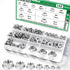Aienxn 140PCS 7 Metric Sizes 304 Stainless Steel Hex Flange Nuts Assortment Kit