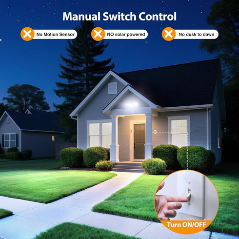 75W 7000LM IP65 6500K Onforu LED Security Light, Brightness Outdoor Flood Light Fixture Switch Controlled, Waterproof