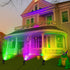 Grinsvalley 3 Pcs Mardi Gras Spotlight Outdoor Decorations Purple Green and Gold Spotlight Plug in Waterproof Spot