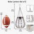 2 Pack- Hanging Solar Lantern Lights, Solar Chandelier Outdoor Waterproof Vintage Copper Outdoor Hanging Lights