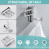 APLusee Swivel Towel Hook, Polished Chrome 304 Stainless Steel Triple Robe Hook with Multi Rotating Arms