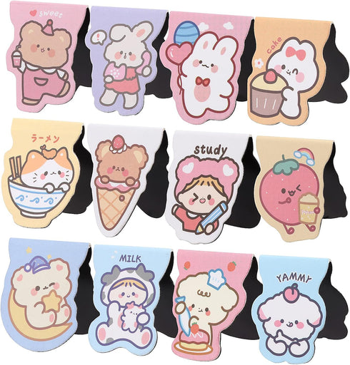 Magnetic Bookmarks, 12Pcs Magnet Bookmark Clips for Kids and Women