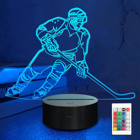 Lampeez Ice Hockey Player 3D Night Lights for Kids LED 16 Colors