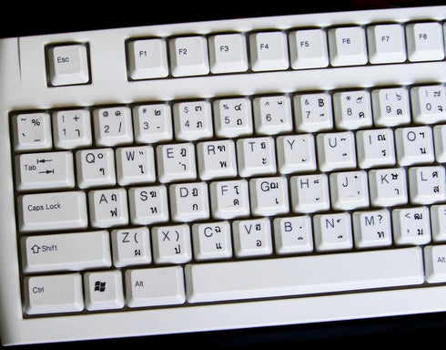 Online-Welcome Thai Transparent Keyboard Stickers with Black Lettering for Pc Computer Laptops Desktop Keyboards