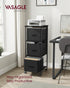 VASAGLE File Cabinet, 3 Drawers, Printer Stand, Cube Storage Shelf for A4, Letter-Size Files, Ebony Black & Ink Black
