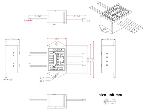 DPST 1NO 1NC 8Amp Latching Relay Module (DC 12V)