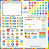 Tenare Calendar Bulletin Board Set, Seasons Weather Chart Display with Stickers for School Classroom Bedroom Decoration