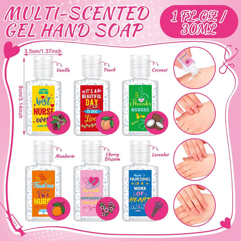 24 Pack 1 oz Frienda Nurses Week Gift Mini Hand Sanitizer Bulk Travel Size Nurse Party Favor Nursing Gifts Bulk
