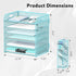 SUPEASY 6 Tier Paper Organizer with 4 Pen Holders, Mesh Desk Organizer Letter Tray with Handle, Blue