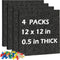 Felt Cork Board Tiles, 4 Packs 12" x 12" 1/2" Thick Self Adhesive Acoustic Panels for Walls with 40 Pushpins for Home